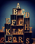 ретро буквы с лампочками стальные буквы, буквы в ретро стиле, ретро буквы с лампочками, объемные буквы